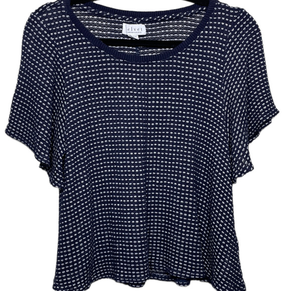 Velvet by Graham & Spencer Tops - Women's Size XS Velvet by Graham & Spencer Navy White Polka Dot Loose Knit Top